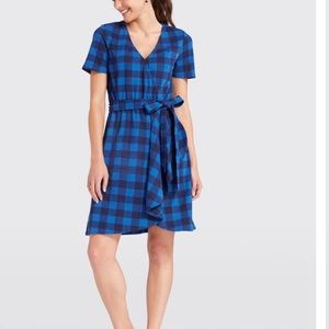 Draper James Buffalo Plaid Wrap Dress XL